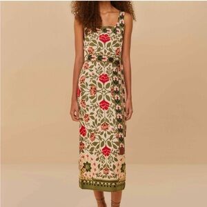 Floral Maxi Sand Garden Tapestry Knit Dress